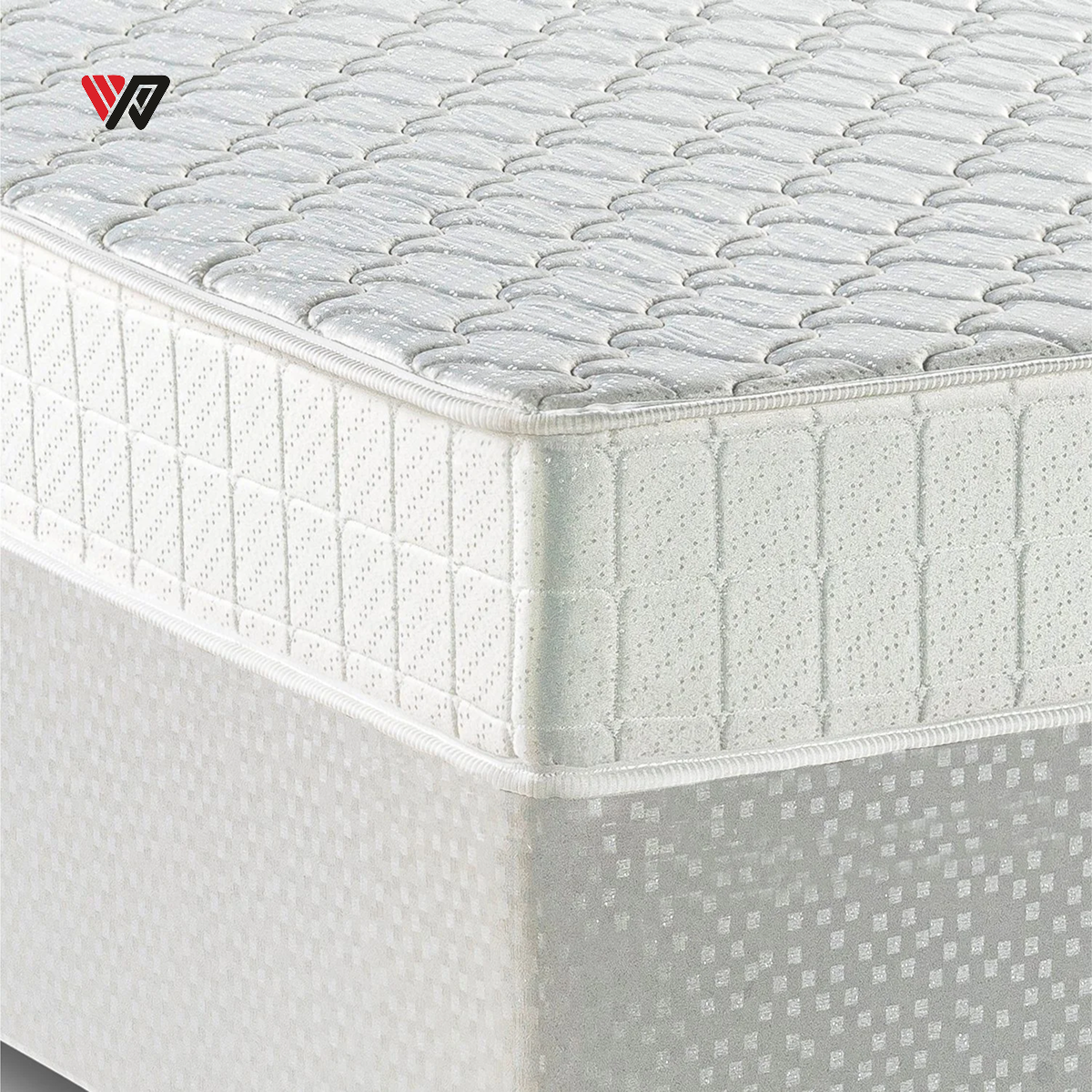 a mattress with a white surface