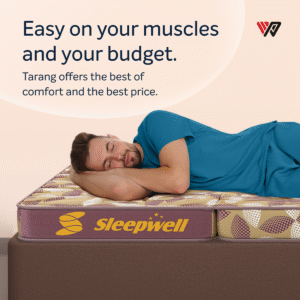 Sleepwell Tarang Foldable Mattress | PU Foam | Neem Fresche Technology| Single Bed Size with Storage Cover (190L x 90W x 10H cm) - Image 3